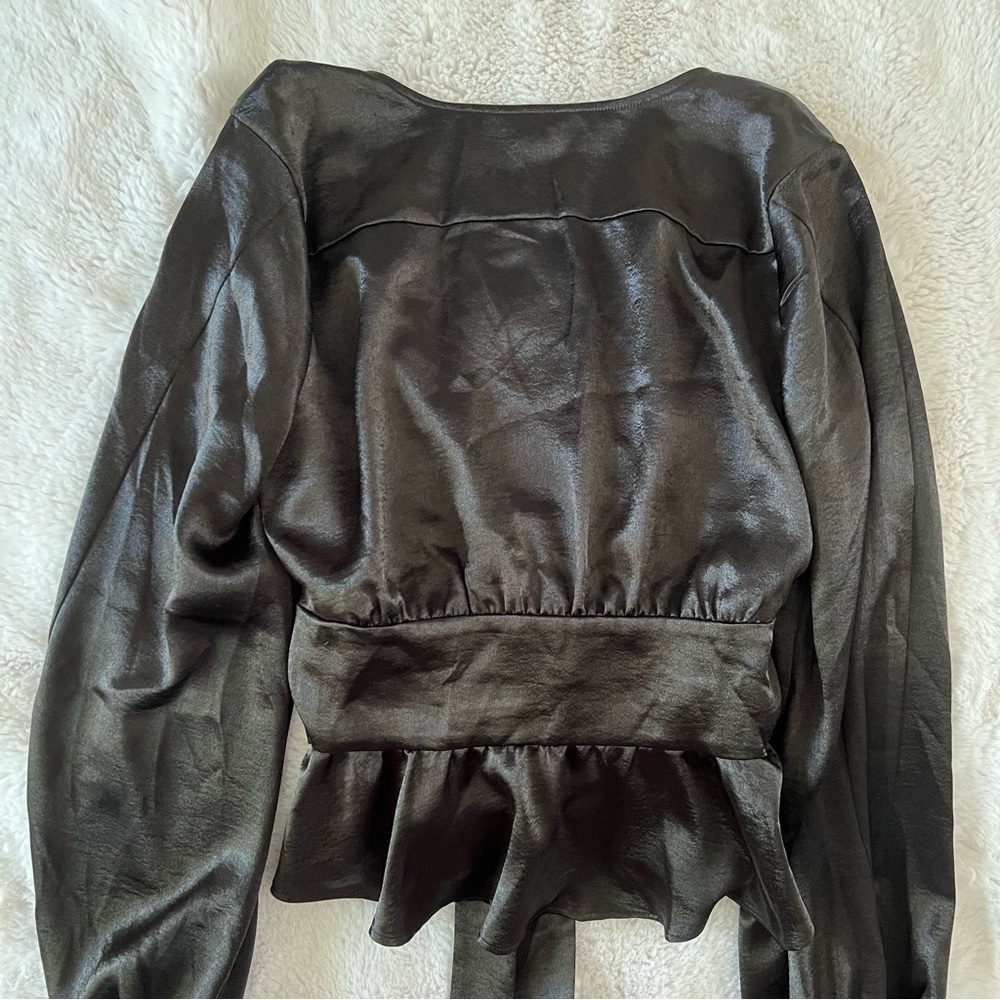 Guess Juley Satin Tie Front Blouse - Picture 8 of 12